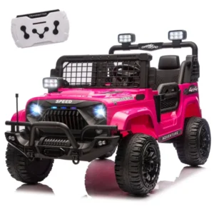 24V 100W*2 Two-seater Kids Ride On Car w/ RC - 3 Speed Adjustable,LED Headlights,4-Wheel Shock Absorption,USB/MP3 Charging & Battery Indicator,Bluetooth & music - Electric Toy Car for kids 3-8