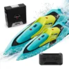 4DRC S5 Fast RC Boat 2.4 GHz 20+ MPH Racing Boats for Pools and Lakes,Remote Control, and Rechargeable Boat Battery for Adults and Kids